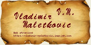 Vladimir Maletković vizit kartica